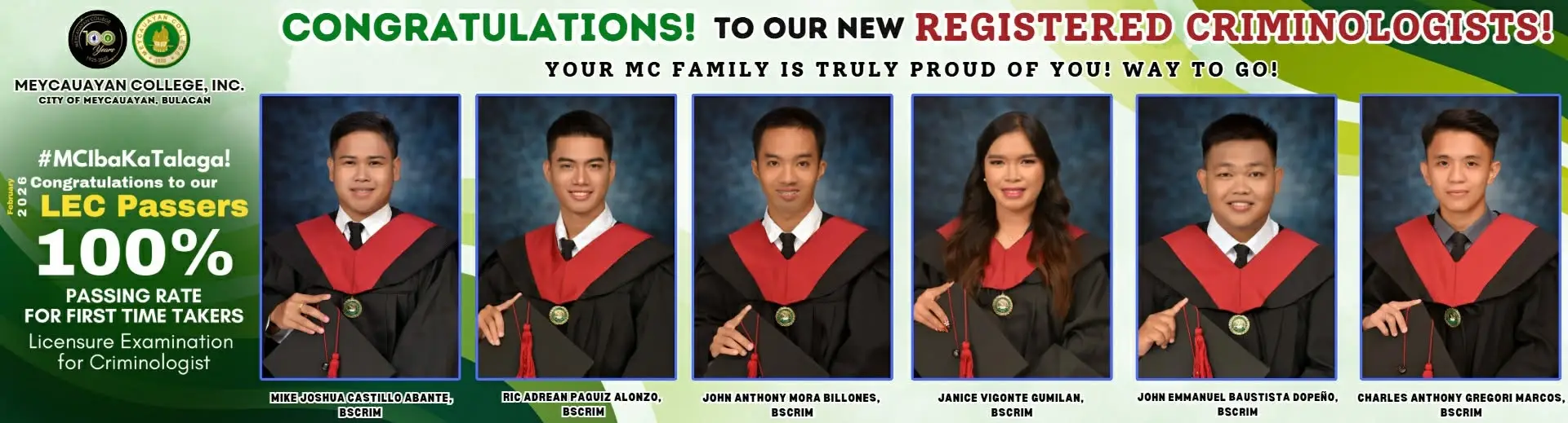 Meycauayan College, Inc. Achieves Outstanding Results in February 2026 Criminologist Licensure Examination