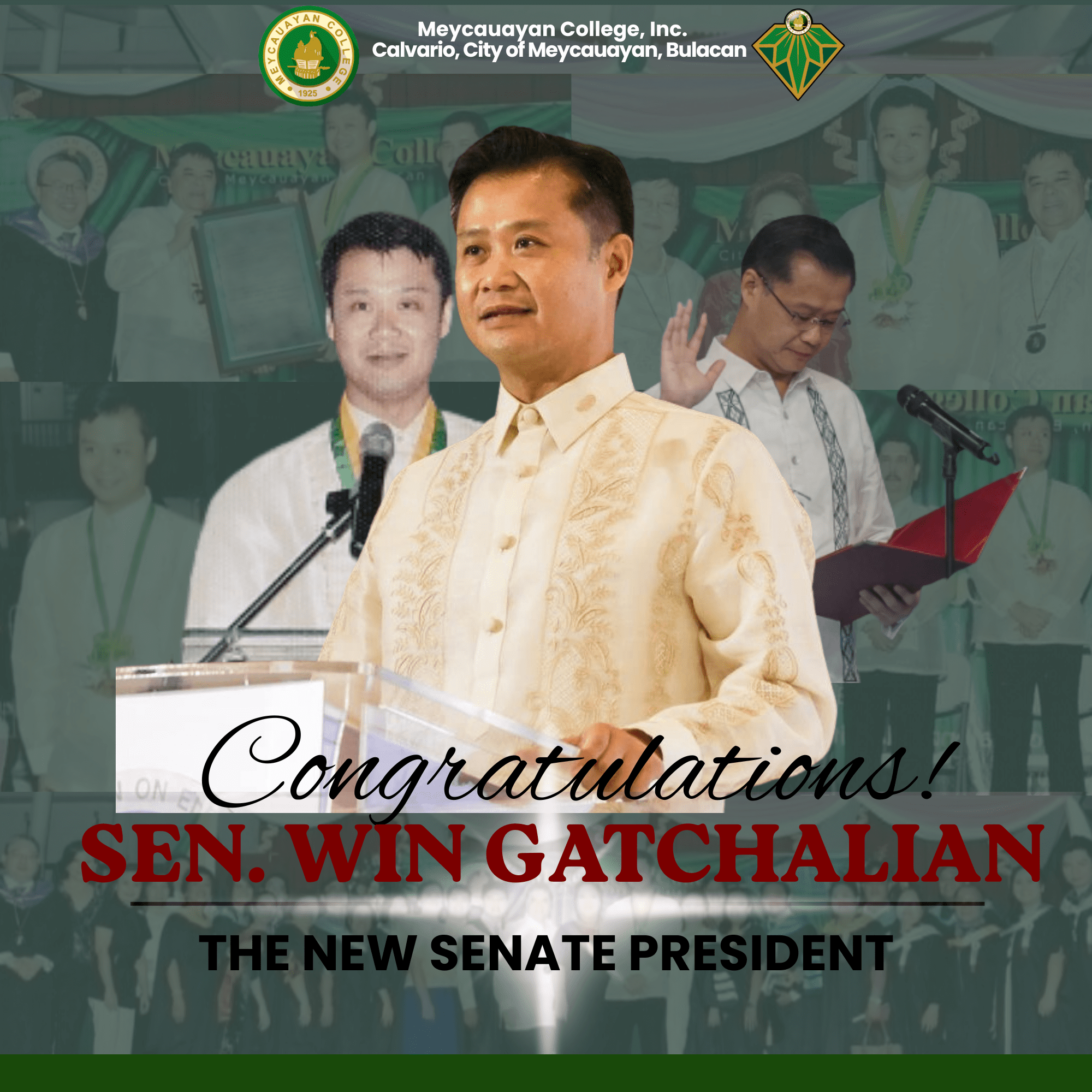Meycauayan College, Inc. Congratulates Senator Win Gatchalian as the New Senate President